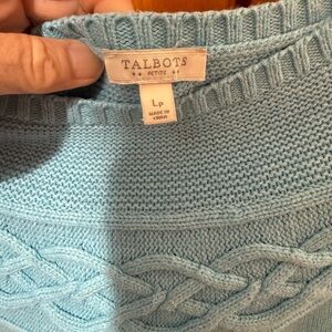 Talbots Light Blue Cable Knit Sweater